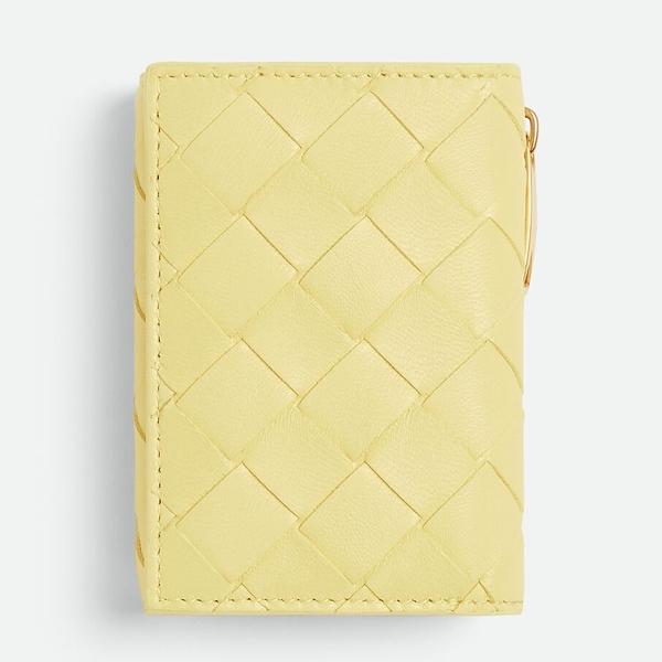 ボッテガ・ヴェネタ BOTTEGA VENETA スモール イントレチャート  三つ折りファスナーウォレット（690568VCPP37406）アイスクリーム