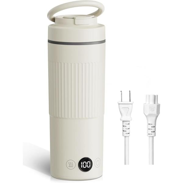 電気ケトル 小型 600ml ポータブルケトル 6段階温度調節 携帯用 海外対応 AC100-240V 旅行用 350W 保温 空焚き防止 PSE認証