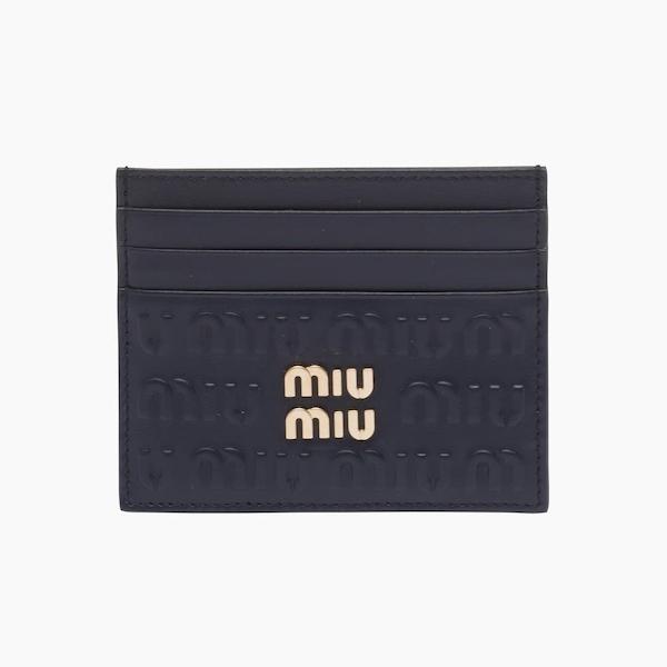 ミュウミュウ MIU MIU エンボスロゴレザー カードケース（5MC002_2F5X_F0216）ネイビー