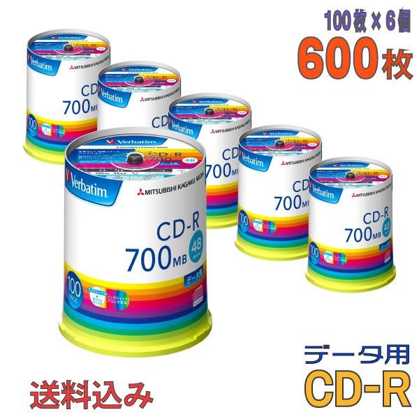 メーカー：Verbatim(バーベイタム)型番：SR80FP100V1E 6個セット規格：CD-R(1回書き込み用)仕様：データ用容量：700MB速度：1〜48倍速レーベル：ワイドホワイトレーベル(インクジェットプリンタ対応)※ワイドプリン...