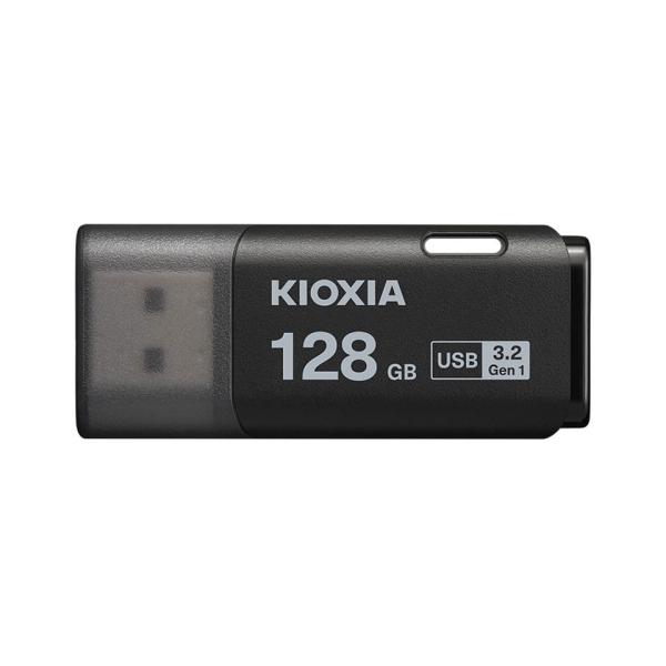 USBメモリ 128GB USB3.2 Gen1 USB3.0 KIOXIA キオクシア TransMemory U301 キャップ式 USB-Aタイプ シンプル 小型 ブラック 海外リテール LU301K128GG4 ◆メ