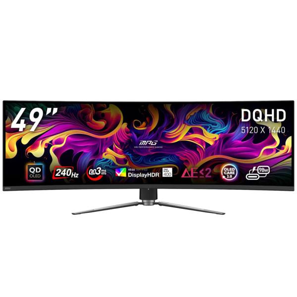 MPG 491CQPX QD-OLED 湾曲 ゲーミングモニター 極美品 MPG 491CQPX QD-OLED
