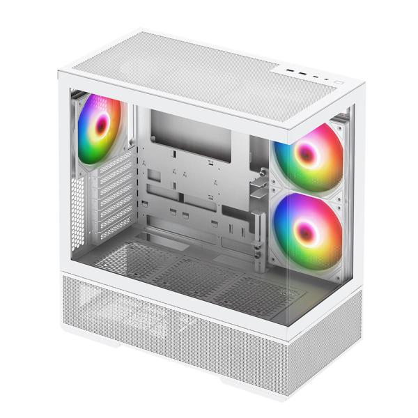【新品】CENTURY (CRC-PCASE01WH) RACEN ATX ミドルタワー ピラーレス PCケース ホワイト