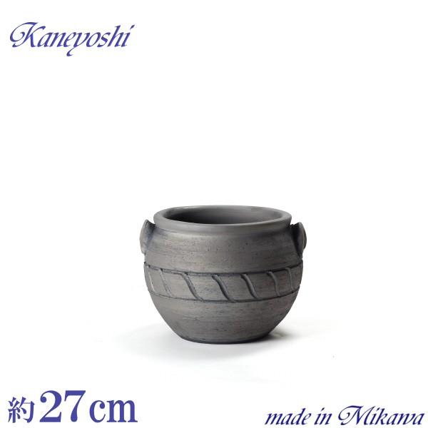 送料無料 植木鉢 陶器 おしゃれ 大型 サイズ ２７cm 安くて植物にイイ 三河焼 丸つぼ型取っ手付植木鉢 ｔａ０２０３ ９号 いぶし銀 9574 植木鉢 メダカ鉢 七輪のどっちゃん 通販 Yahoo ショッピング