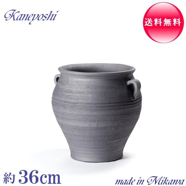 送料無料 植木鉢 陶器 おしゃれ 大型 サイズ ３６cm 安くて植物にイイ 三河焼 長壺型取っ手付植木鉢 ｔａ０２０６ ９号 いぶし 9577 植木鉢 メダカ鉢 七輪のどっちゃん 通販 Yahoo ショッピング