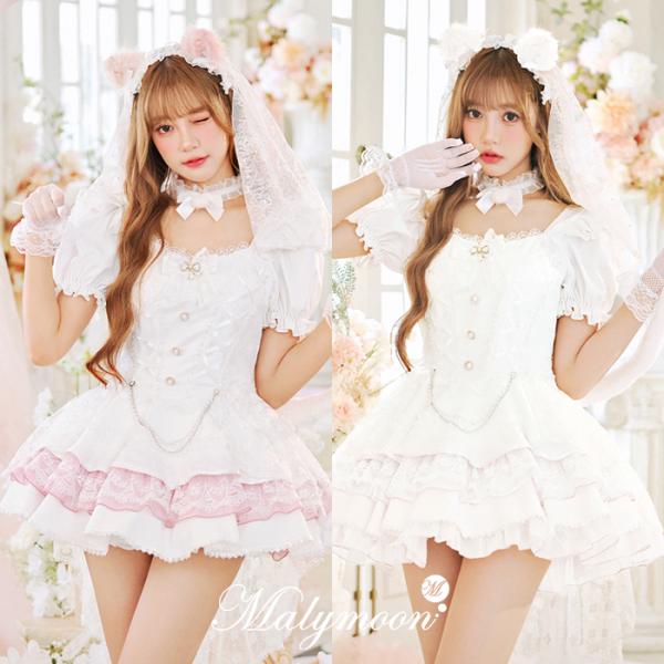 [正規品]【あすつく】コスプレ ブライダル アニマル キャット 猫耳 ホワイト malymoon マリームーン 【CS26039】