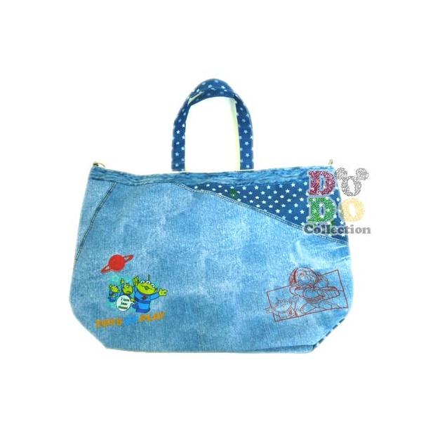 トイストーリー デニム風 トートバッグ ショルダー付き 通販 グッズ お土産 東京ディズニーリゾート 限定