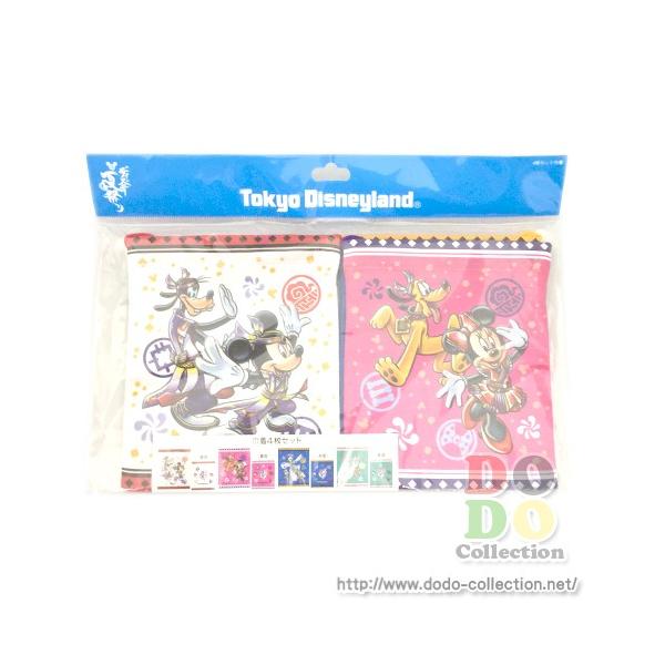 ディズニーランド夏祭り 14年 メインデザイン きんちゃく 4枚セット 東京ディズニーランド限定 グッズ お