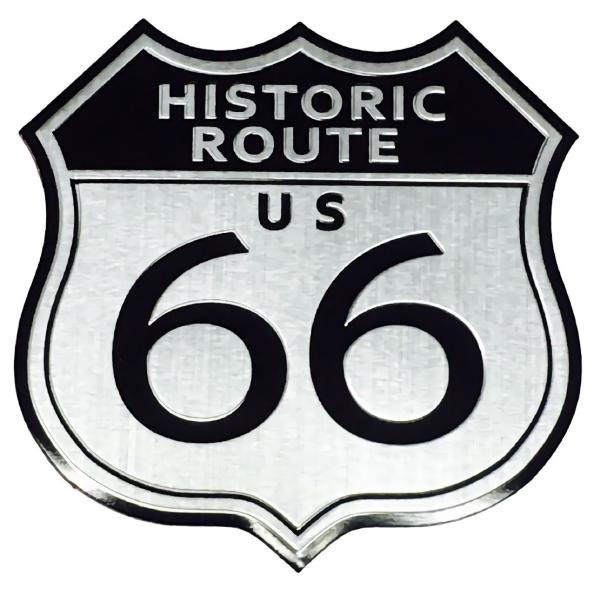 アルミ製 車 バイク エンブレム U.S. Route 66 ルート66 レトロ ステッカー シール
