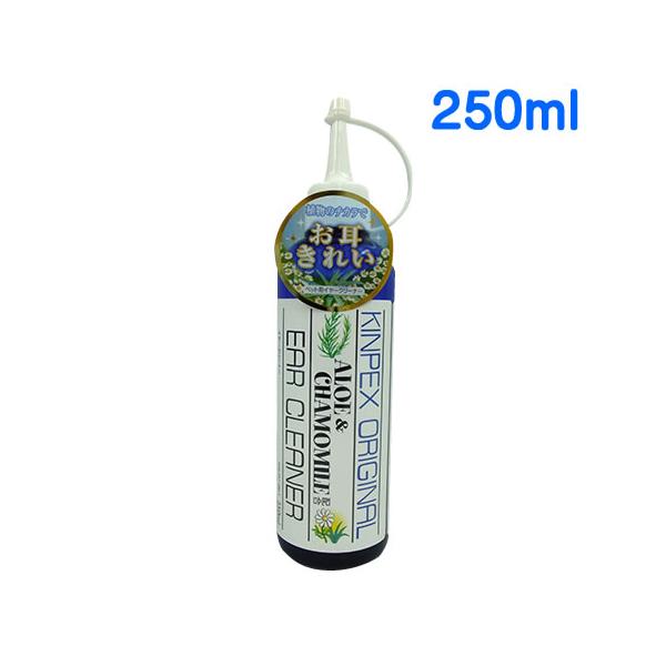 キンペックス アロエ＆カモミール イヤークリーナー 250mlアロエベラエキス、カモミールの自然のやさしさで、ワンちゃんの耳をきれいに！※猫には使用しないでください。ハーブ成分でまれにアレルギー反応がでる場合があります。【使用方法】1.耳の...