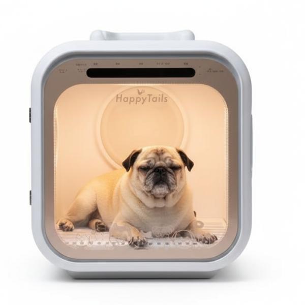 HappyTails しっぽの幸せ ペットドライハウス T2 67L大容量 ドライヤーボックス 犬猫兼用 多頭用 過熱保護 風力・温度調節 花粉対策 エアシャワー対応