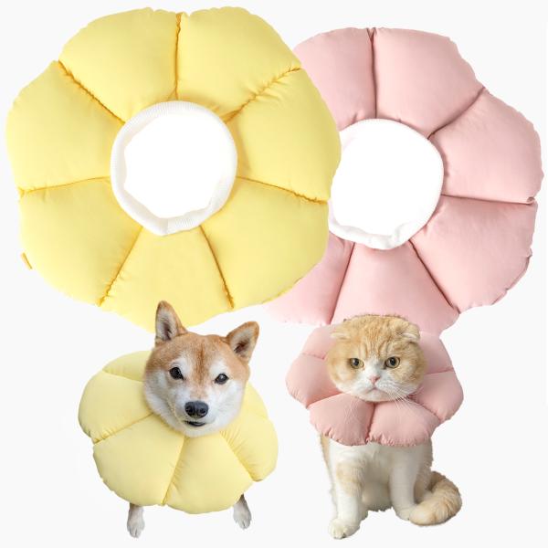 【去勢手術・避妊手術後の傷なめ防止】視界を遮らないのでプラスチック製のものに比べてストレスが少ないです。壁や家具にぶつかって傷つける心配もありません。もっちりとした感触で心地よい手触り。やわらかいので枕にして寝られます。【撥水素材で水を弾く...