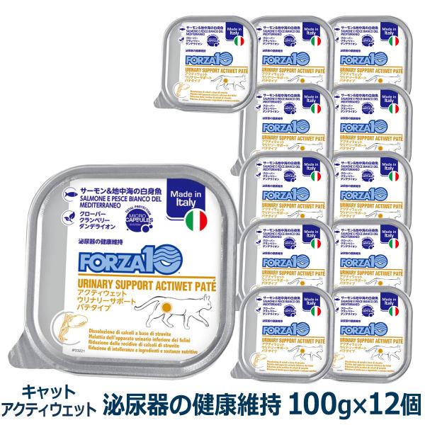 フォルツァ10 FORZA10 ウリナリー アクティウェット キャット 100g×12個 猫 フォルツァ10 泌尿器の健康維持 食事療法食 パテ