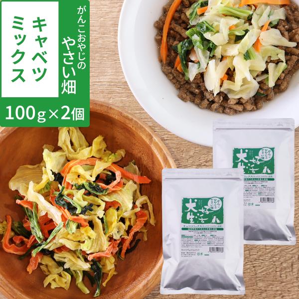 トッピング 国産 犬好生活 がんこおやじのやさい畑 キャベツミックス 乾燥野菜 野菜ミックス 手づくりごはん キャベツ にんじん 高菜