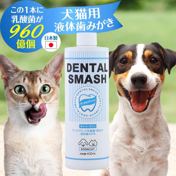 ペット用 液体歯みがき デンタルスマッシュ マウスケアウォーター 400ml 犬 猫 歯磨き 口臭 歯周 オーラルケア