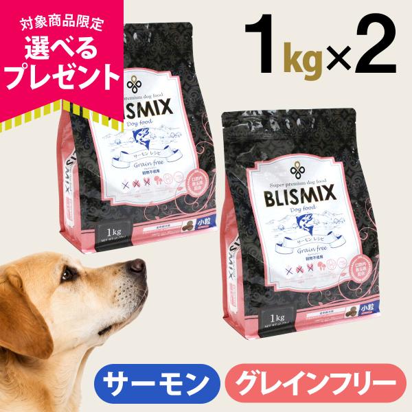 (選べるプレゼント付き)(原産国変更済み)ブリスミックス ドッグフード グレインフリー サーモン小粒 1kg×2個セット