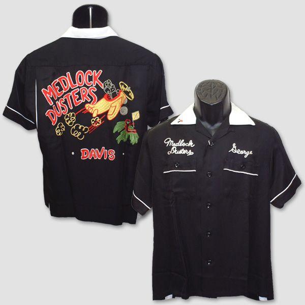 King louie Medlock Dusters ボウリングシャツ 黒 King Louie 刺しゅう・ボウリングシャツ “MEDLOCK DUSTERS