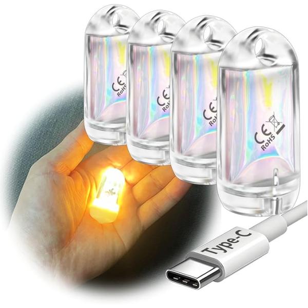 DOKEEP 4個入り 超ミニLEDライト ミニランタン 超軽量 11g USB充電式