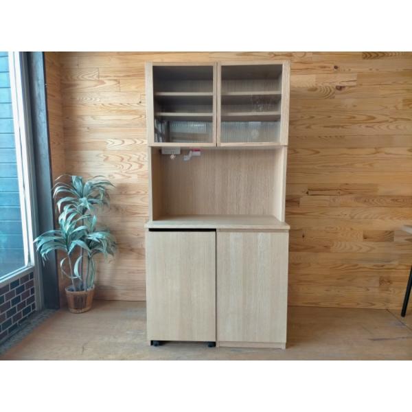 最旬ダウン 無印オーク材カップボード ワゴン付 幅1 5 キッチン収納 Cunhamachado Pt