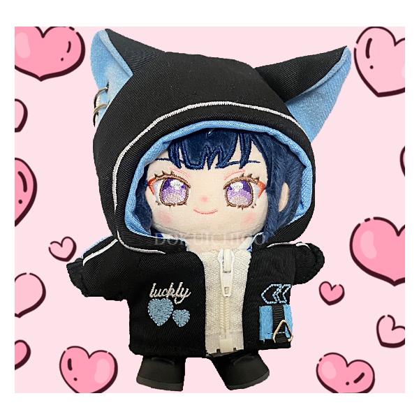 #06(再販) 10cm ぬい服 着ぐるみ ねこ耳 推し活 ぬい服 10cm 猫耳 ねこ ネコ ぬいぐるみ服 推し活 パンク