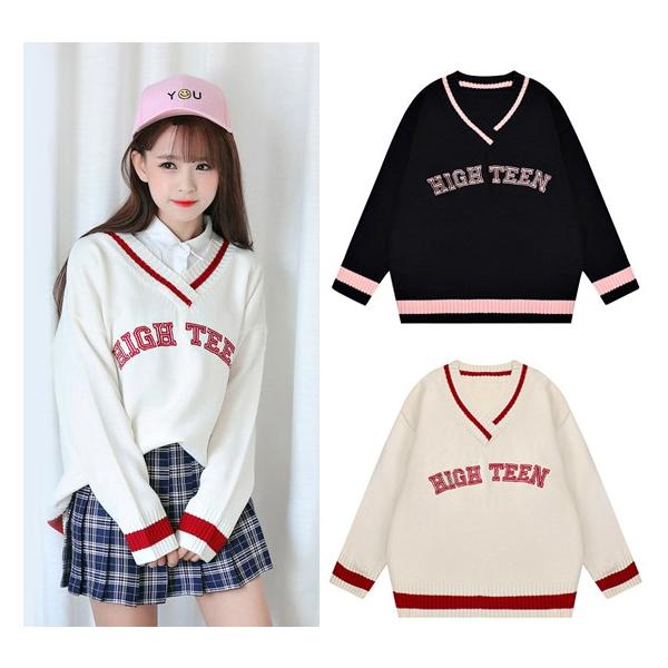 ニット レディース Vネック セーター 韓国ファッション トップス 長袖 オルチャン 冬 Tb 161 毒いちご 通販 Yahoo ショッピング