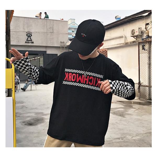 韓国ファッション レディース トレーナー ロンt 長袖 トップス 重ね着風 原宿系 ストリート系 春夏秋冬 双子コーデ ペアルック Buyee 日本代购平台 产品购物网站大全 Buyee一站式代购 Bot Online