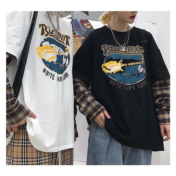 韓国ファッション レディース 重ね着風 トップス トレーナー ロンt 長袖 原宿 ストリート 冬 Buyee Buyee 日本の通販商品 オークションの入札サポート 購入サポートサービス