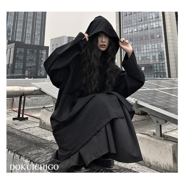 パーカー ジャケット レディース メンズ モード系 黒 ゴシック 韓国