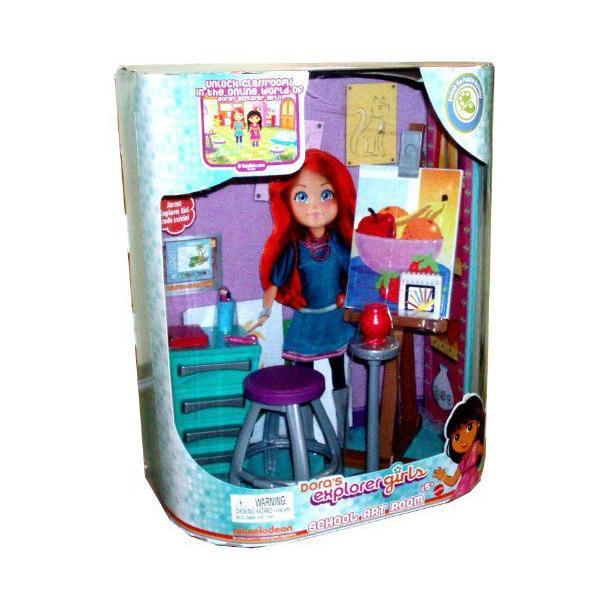 Mattel マテル社 Dora's Explorer Girls School Art Room Playset with Art Classroom Diorama, Easel, C