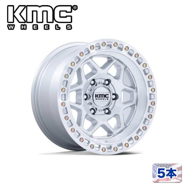 KMC 正規品]17インチ アルミホイール 5本 KM553 TORX グロスシルバー