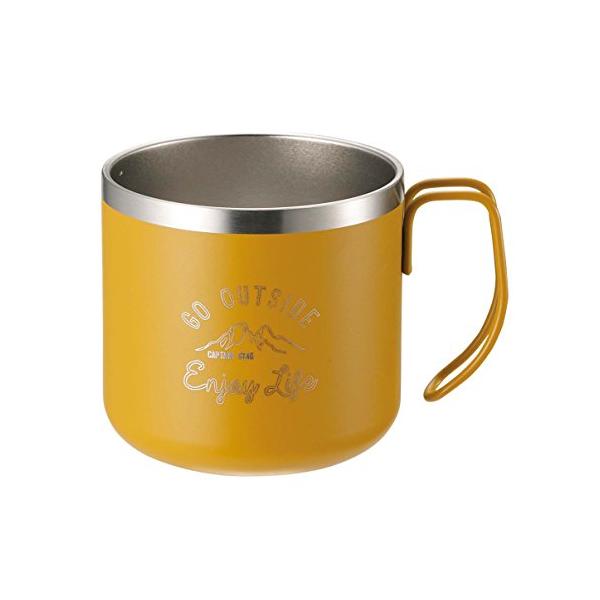 他サイト： キャプテンスタッグ(CAPTAIN STAG) マグカップ コップ ダブルステンレス 真空断熱 保温・保冷 350ml イエロー モンテ UE-の商品画像