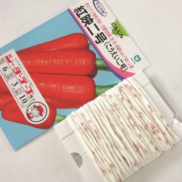 野菜の種/種子 紅映二号人参 宇治交配シーダーテープ種子 1袋 10m