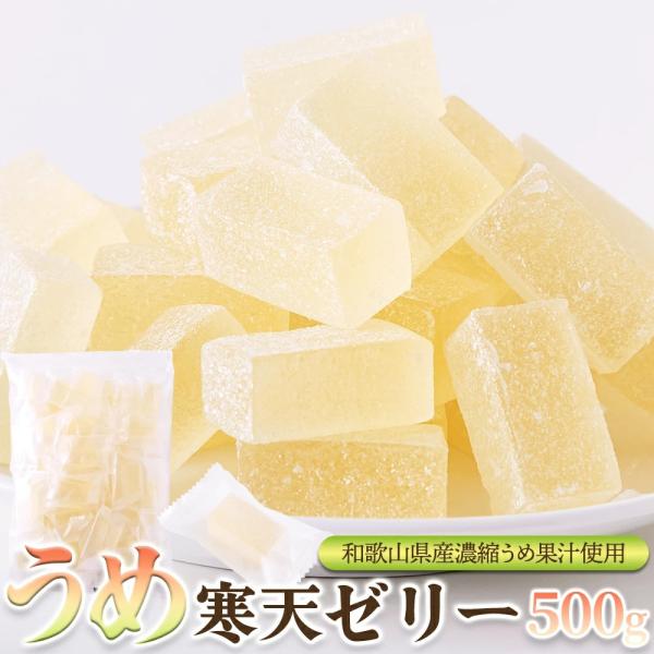 うめ寒天ゼリー 500g 個包装 和歌山県産 梅 梅果汁 新食感 スイーツ 甘酸っぱい 夏 爽やか ひとくちゼリー ドライブ シェア おやつ 菓子 レビュー特典付き