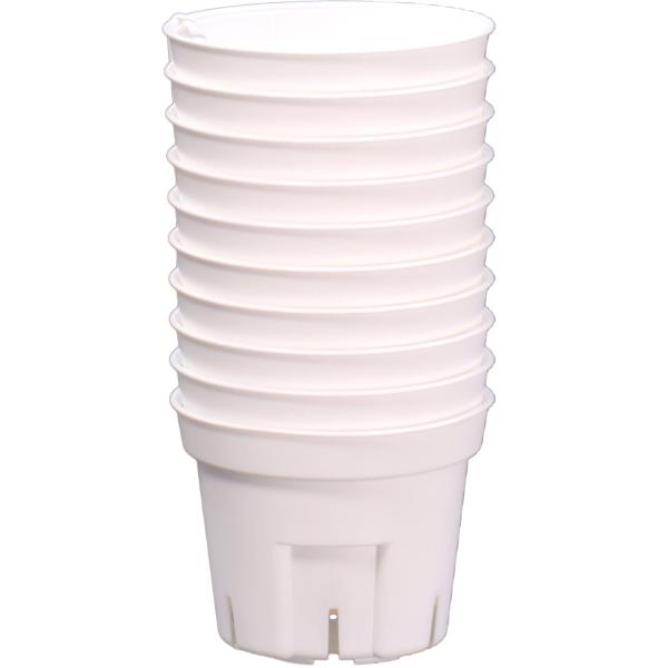 柔らかいビニールポットと違い、硬質ポットなので安定感があります。しっかりと自立し、植物が崩れにくく管理が容易です。6か所のスリット構造により、通気性・排水性が抜群です。サイズ：Φ59×H46mm　入数：10日本ポリ鉢販売