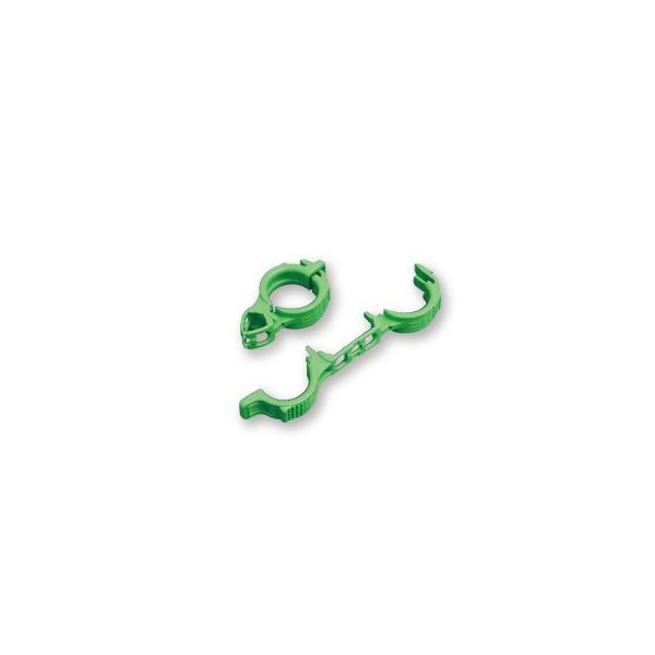 支柱径11ミリ用取り付け取り外し、留め替え移動や、高い位置への誘引作業も、片手でワンタッチ！茎を紐で結んだり、誘引専用の器具がいらず、1本の茎に通常2?3箇所留めるだけで楽々誘引！茎を支柱から外す時、紐をほどいたり、切ったりするわずらわしさ...