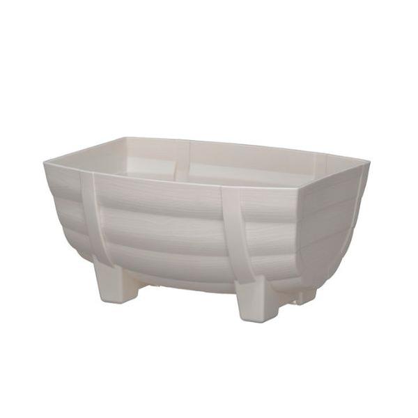 草花の寄植えが、お庭や玄関先に設置しやすいサイズのミニプランター。天然素材の愛着を感じる、カントリースタイルをイメージしたウッディ調のデザイン。足つきなので、鉢底が地面から浮いており、通気性と排水性の良い構造です。サイズ：W283xD195...