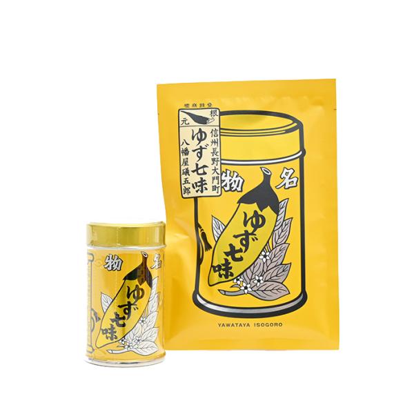 七味唐辛子 柚子 八幡屋礒五郎七味唐辛子（ゆず入り）1缶＋1袋 信州長野県のお土産