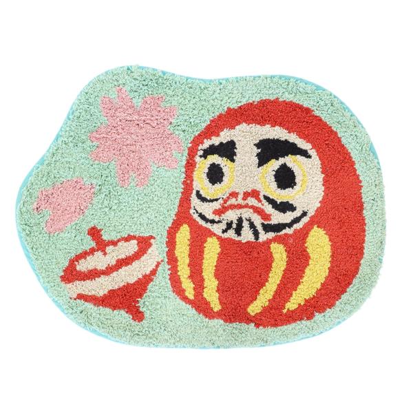 トモコーポレーション マット なごみ DARUMA 約65×49cm 和風 (プレゼント 入園祝い 入学祝い かわいい おしゃれ お返し)