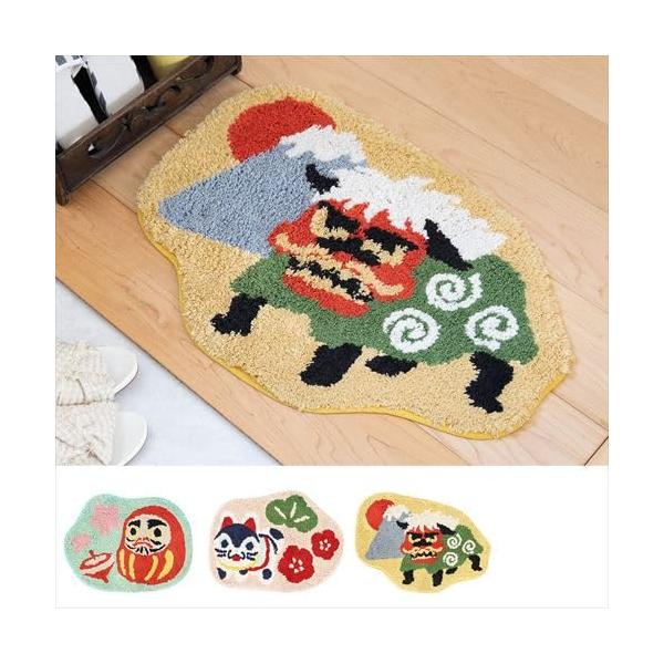 トモコーポレーション マット なごみ SHISHIMAI 獅子舞い 約65×49cm 和風 (プレゼント 入園祝い 入学祝い かわいい おしゃれ お返し)