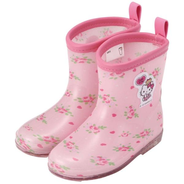 SKATER スケーター レインブーツ シューズ 長靴 子供用 ハローキティ サンリオ ラブリーフラワー 反射テープ付 16cm RIBT16-A (プレゼント 入学準備 保育園)