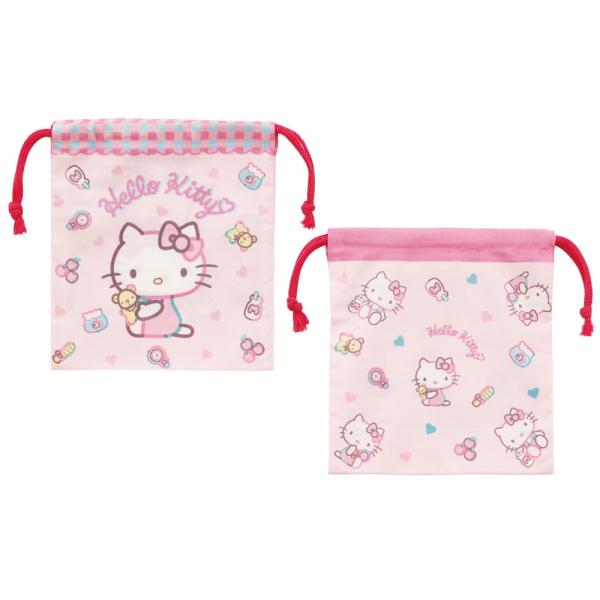 スケーター SKATER マチ付 お弁当 巾着袋 2枚セット ハローキティ
