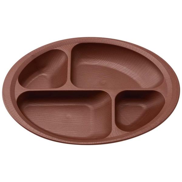 SKATER スケーター すくいやすい 仕切り プレート 食器 皿 木目 ブラウン プラスチック 丈夫 バイオマス原料使用 電子レンジ 食洗機対応 NLPS1B-A (プレゼント)