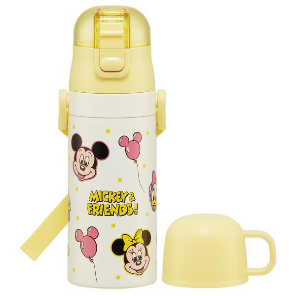 SKATER スケーター 子供用 ステンレス 水筒 2way ストロー飲み 400ml コップ飲み 350ml ディズニー ミッキー&フレンズ 保温 保冷小容量タイプ