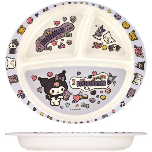 SKATER スケーター メラミン ランチプレート バンブーファイバー 皿 430ml 仕切り付 食洗機対応 サンリオ クロミ 大好きな日々 M37B-A (プレゼント 子供 女の子)