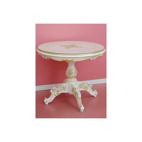 ロココ調 90cm ラウンド テーブル送料無料・開梱サービス付