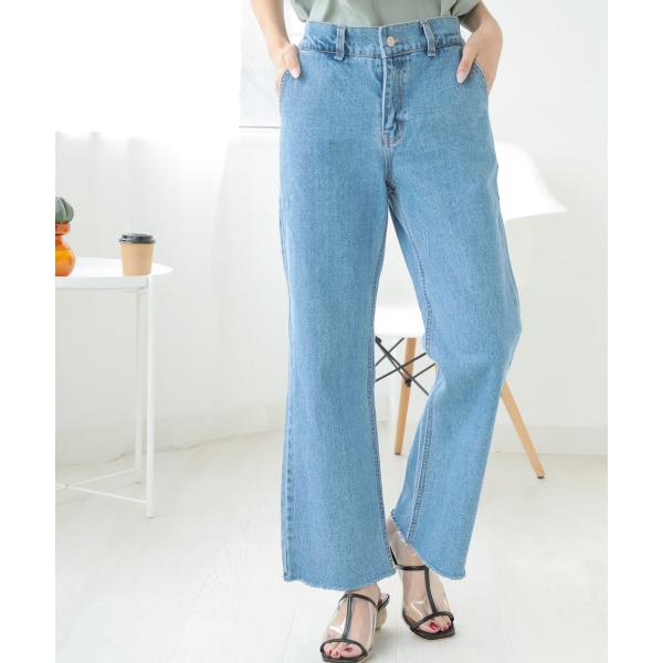 パンツ ストレートカットオフデニムパンツ レディース ジーパン Gパン 卓抜 ロング丈 Donoban Select ボトムス アンクル丈