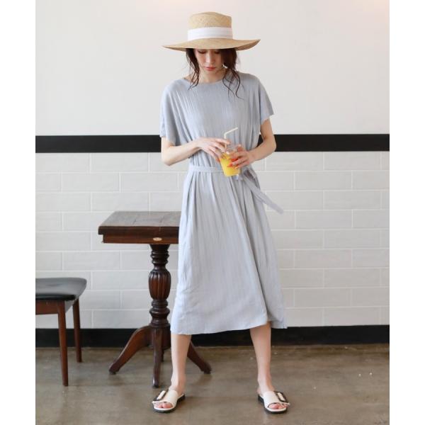 ワンピース ウエストリボンリブワンピース レディース ワンピ スカート 半袖 Donoban Select Societyturn Com