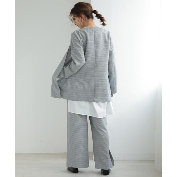 セットアップ ノーカラージャケットセットアップ レディース ボトムス Donoban スーツ パンツ 送料無料 一部地域を除く ジャケット