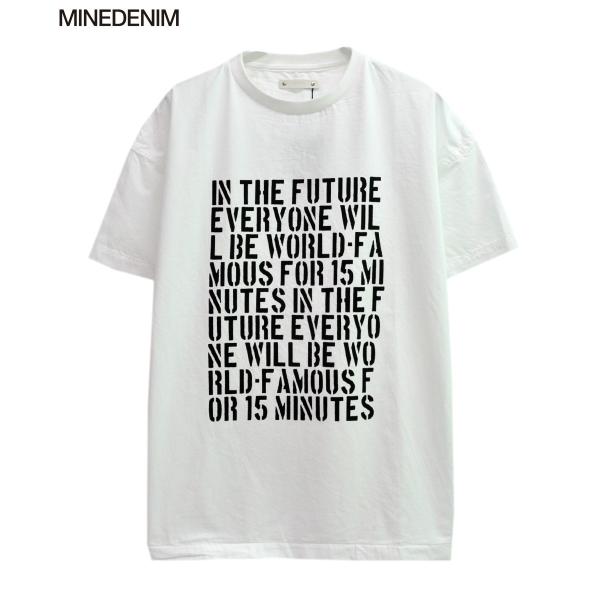 Minedenim マインデニム Tシャツ Cw Graphic Print Denim T Sh ホワイト Wht 04 4002 メンズ