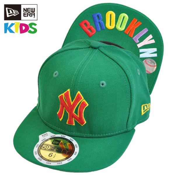 アウトレット Outlet ニューエラ キッズ トレンド キャップ New Era Kids 59fifty ケリーグリーン マルチカラー ヤンキース レッド Undervisor ニューヨーク Brooklyn